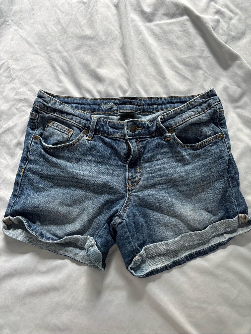 Mossimo Supply Co. Blue Rolled-Hem Denim Shorts